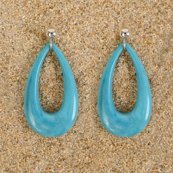 Hamilton Hollow Teardrop Earrings Earrings New Heritage Arts Turquoise 