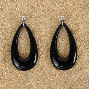Hamilton Hollow Teardrop Earrings Earrings New Heritage Arts Black 