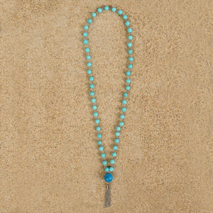 Windsor Long Turquoise Howlite Tassel Pendant Necklace Necklaces New Heritage Arts 